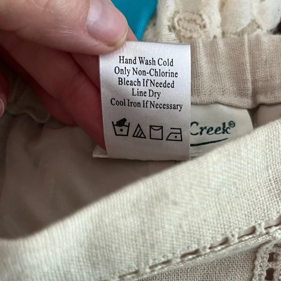 Vintage Skirt Petite Large PL 90s 2000s Linen Lace Maxi Coastal Ethereal Modest - Picture 8 of 8